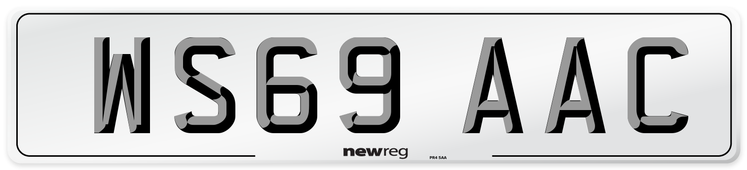 WS69 AAC Number Plate from New Reg